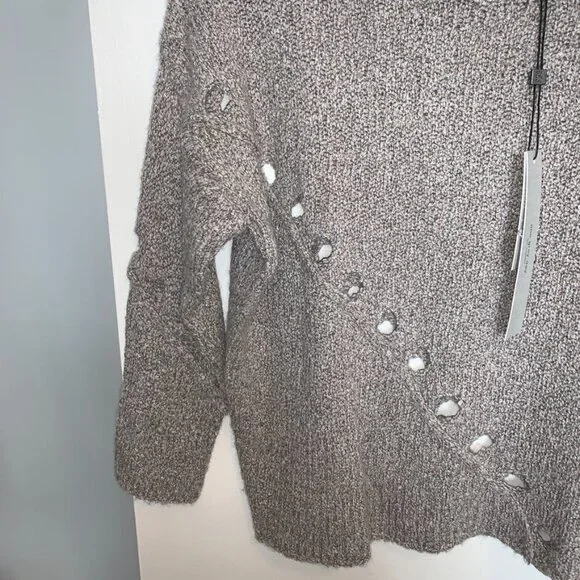 Anthropologie One Grey Day Grace Sweater Merino Wool Knit Marle Heathered XS - Picture 9 of 16